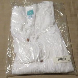 NWT COASTAL BLUE  COVER TOP size LARGE